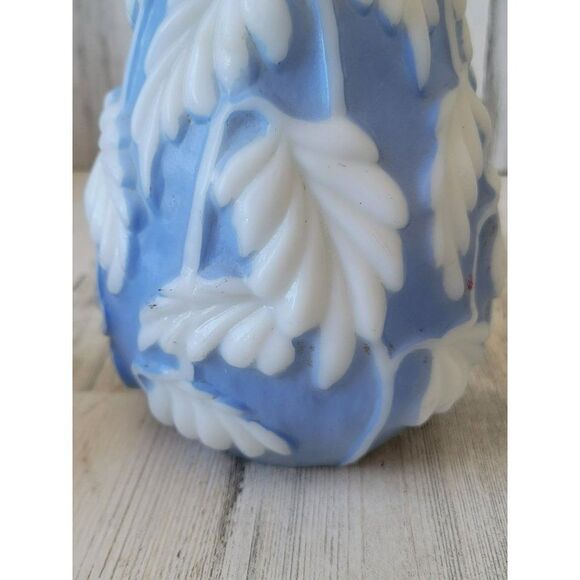 Phoenix philodendron blue glass vase milk‎ leaf home decor - Picture 9 of 12